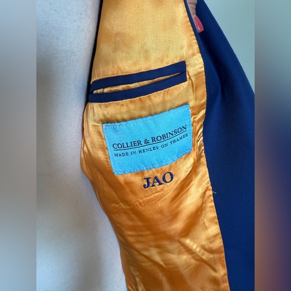 Choate Private Boarding School Preppy Collegiate Blue and Yellow Blazer Made by - Picture 5 of 9